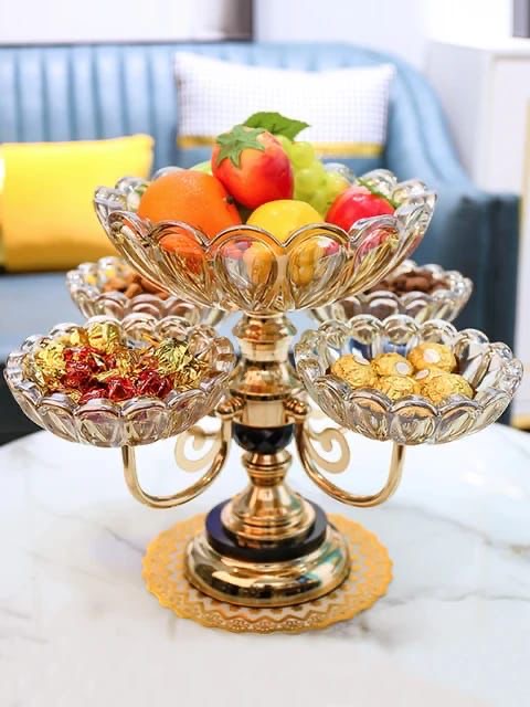 Rotatable Glass Fruit Basket Multilayer Decor